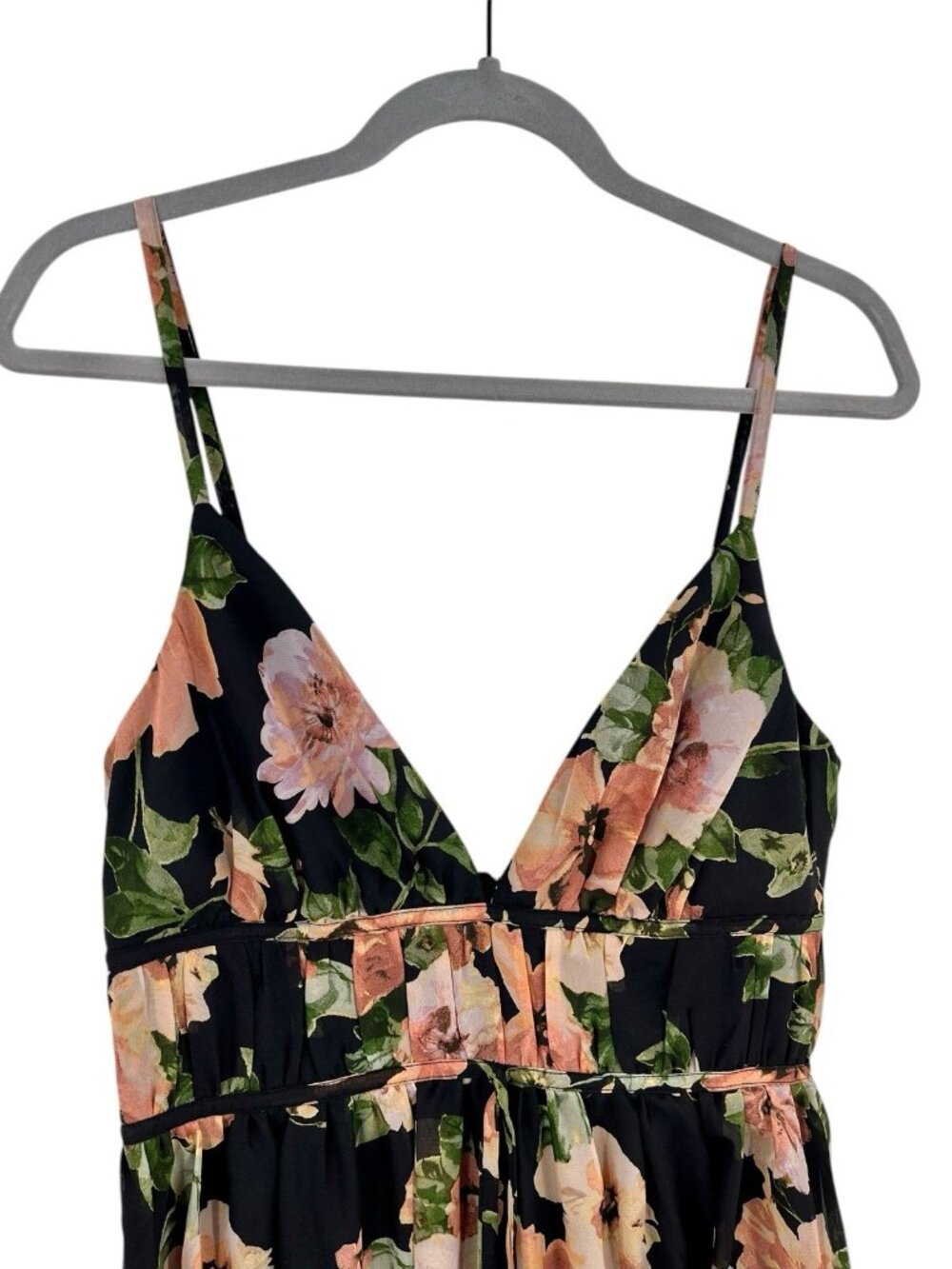 LULUS Women's Black Floral Gorgeous Moments Maxi Dress NWT Medium - Picture 3 of 9